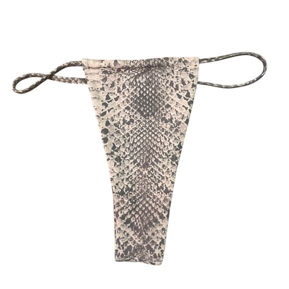 NWOT Matte swim brown snake print high waisted bikini swim bottom size medium - Picture 1 of 4